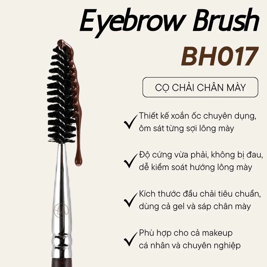 Cọ chải mày và mi cuốn xoắn Bh Cosmetics Eyebrow Brush BH017